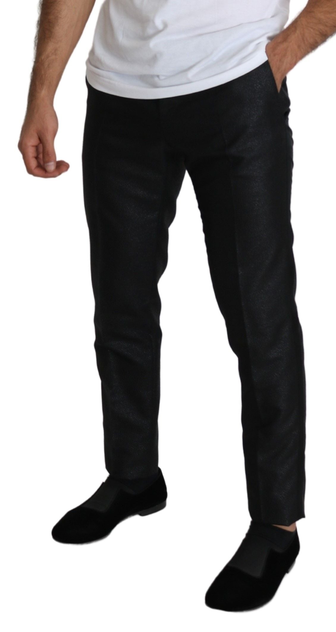 Dolce & Gabbana Siyah Metalik Dar Pantolon Elbise